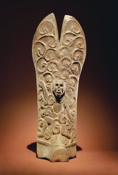 Palma con figura di testa scheletrica, Messico da Veracruz